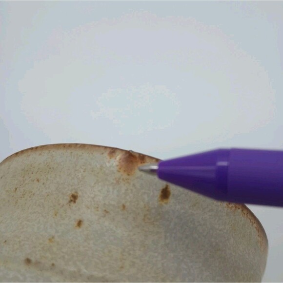 Vtg Art Pottery Mug Signed Lytle Potbelly Tan & Brown - Picture 10 of 10